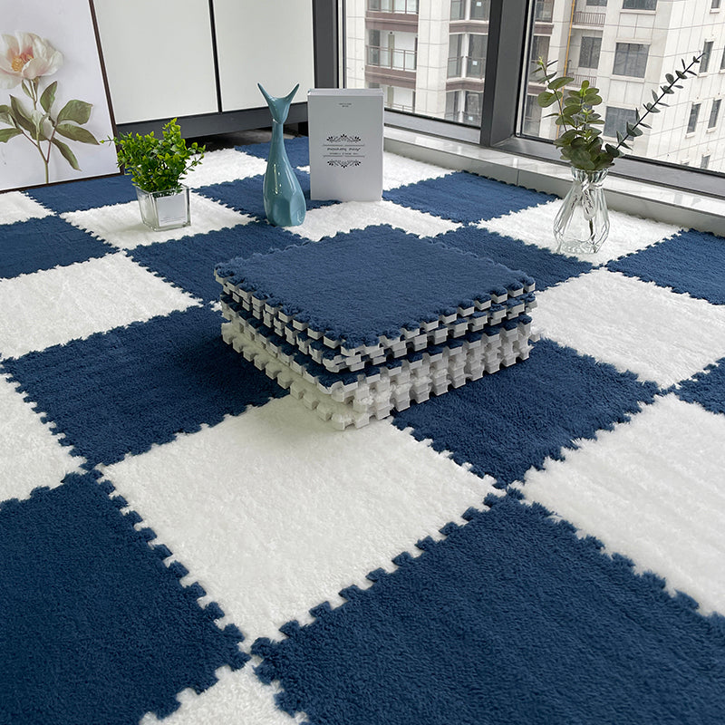 Multi-Color Level Loop Carpet Tile Non-Skid Interlocking Bedroom Carpet Tiles Navy-White Clearhalo 'Carpet Tiles & Carpet Squares' 'carpet_tiles_carpet_squares' 'Flooring 'Home Improvement' 'home_improvement' 'home_improvement_carpet_tiles_carpet_squares' Walls and Ceiling' 6728621