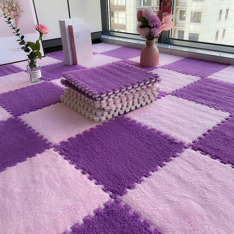 Multi-Color Level Loop Carpet Tile Non-Skid Interlocking Bedroom Carpet Tiles Dark Purple Clearhalo 'Carpet Tiles & Carpet Squares' 'carpet_tiles_carpet_squares' 'Flooring 'Home Improvement' 'home_improvement' 'home_improvement_carpet_tiles_carpet_squares' Walls and Ceiling' 6728625