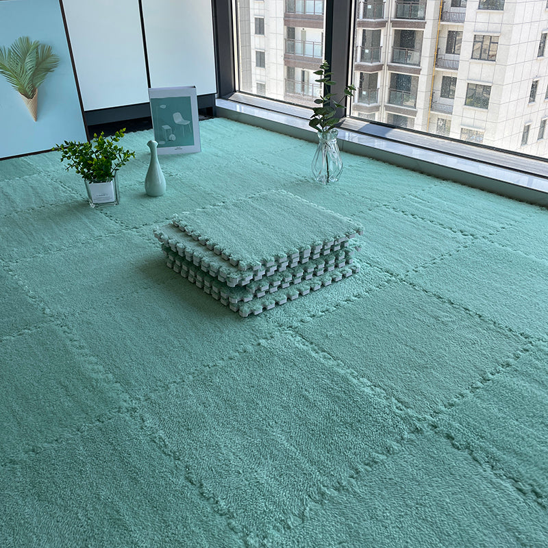 Multi-Color Level Loop Carpet Tile Non-Skid Interlocking Bedroom Carpet Tiles Mint Green Clearhalo 'Carpet Tiles & Carpet Squares' 'carpet_tiles_carpet_squares' 'Flooring 'Home Improvement' 'home_improvement' 'home_improvement_carpet_tiles_carpet_squares' Walls and Ceiling' 6728627