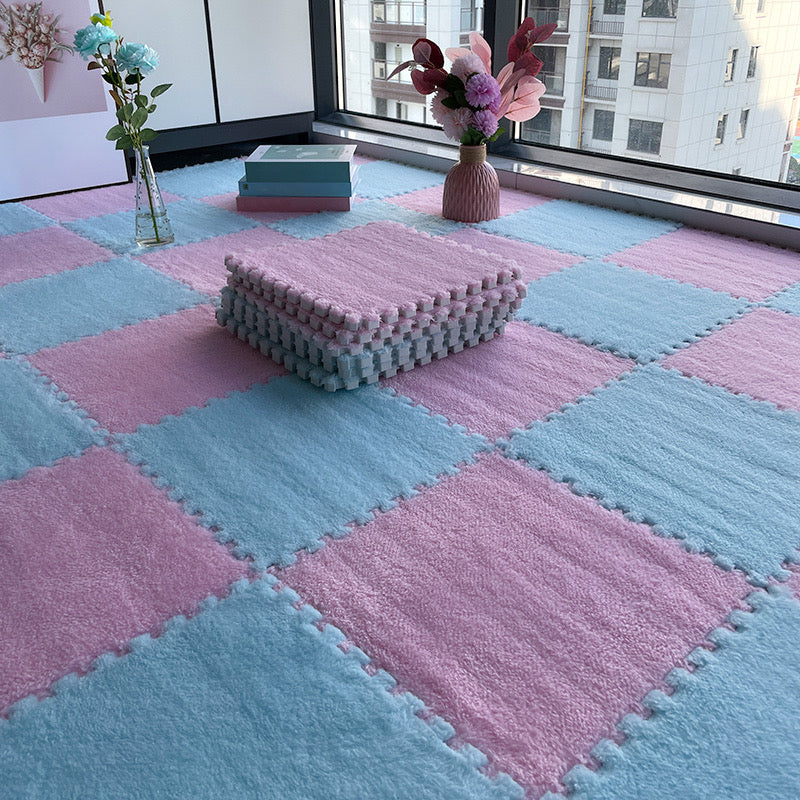 Multi-Color Level Loop Carpet Tile Non-Skid Interlocking Bedroom Carpet Tiles Blue-Pink Clearhalo 'Carpet Tiles & Carpet Squares' 'carpet_tiles_carpet_squares' 'Flooring 'Home Improvement' 'home_improvement' 'home_improvement_carpet_tiles_carpet_squares' Walls and Ceiling' 6728632