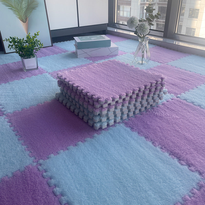 Multi-Color Level Loop Carpet Tile Non-Skid Interlocking Bedroom Carpet Tiles Purplish Blue Clearhalo 'Carpet Tiles & Carpet Squares' 'carpet_tiles_carpet_squares' 'Flooring 'Home Improvement' 'home_improvement' 'home_improvement_carpet_tiles_carpet_squares' Walls and Ceiling' 6728634