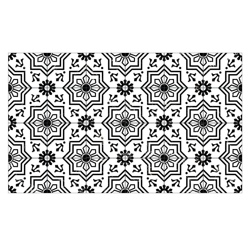 Low Gloss Vinyl Flooring Peel and Stick Square Edge Vinyl Flooring Black White 0.02" Clearhalo 'Flooring 'Home Improvement' 'home_improvement' 'home_improvement_vinyl_flooring' 'Vinyl Flooring' 'vinyl_flooring' Walls and Ceiling' 6728662