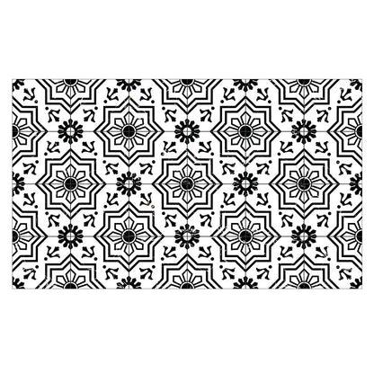 Low Gloss Vinyl Flooring Peel and Stick Square Edge Vinyl Flooring Black White 0.02" Clearhalo 'Flooring 'Home Improvement' 'home_improvement' 'home_improvement_vinyl_flooring' 'Vinyl Flooring' 'vinyl_flooring' Walls and Ceiling' 6728662