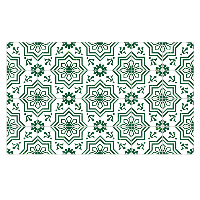 Low Gloss Vinyl Flooring Peel and Stick Square Edge Vinyl Flooring Green-White 0.02" Clearhalo 'Flooring 'Home Improvement' 'home_improvement' 'home_improvement_vinyl_flooring' 'Vinyl Flooring' 'vinyl_flooring' Walls and Ceiling' 6728665