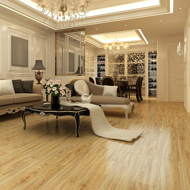Brown Laminate Flooring Scratch Resistant Natural Oak Laminate with Click Lock Clearhalo 'Flooring 'Home Improvement' 'home_improvement' 'home_improvement_laminate_flooring' 'Laminate Flooring' 'laminate_flooring' Walls and Ceiling' 6728831