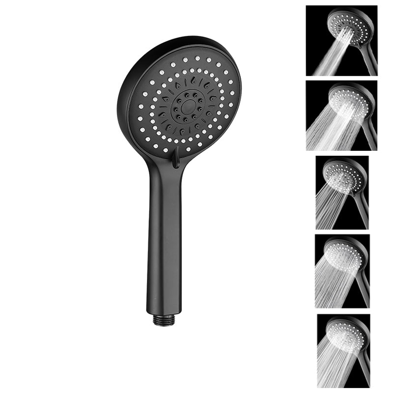 Contemporary Handheld Shower Head High Flow 5-Spray Patterns Wall-Mount Showerhead Black Hand Shower Clearhalo 'Bathroom Remodel & Bathroom Fixtures' 'Home Improvement' 'home_improvement' 'home_improvement_shower_heads' 'Shower Heads' 'shower_heads' 'Showers & Bathtubs Plumbing' 'Showers & Bathtubs' 6729034