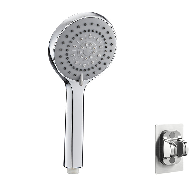 Contemporary Handheld Shower Head High Flow 5-Spray Patterns Wall-Mount Showerhead Silver Shower Head with Wall Pedestal Clearhalo 'Bathroom Remodel & Bathroom Fixtures' 'Home Improvement' 'home_improvement' 'home_improvement_shower_heads' 'Shower Heads' 'shower_heads' 'Showers & Bathtubs Plumbing' 'Showers & Bathtubs' 6729038