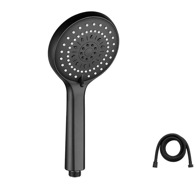 Contemporary Handheld Shower Head High Flow 5-Spray Patterns Wall-Mount Showerhead Black Shower Head with Hose Clearhalo 'Bathroom Remodel & Bathroom Fixtures' 'Home Improvement' 'home_improvement' 'home_improvement_shower_heads' 'Shower Heads' 'shower_heads' 'Showers & Bathtubs Plumbing' 'Showers & Bathtubs' 6729042