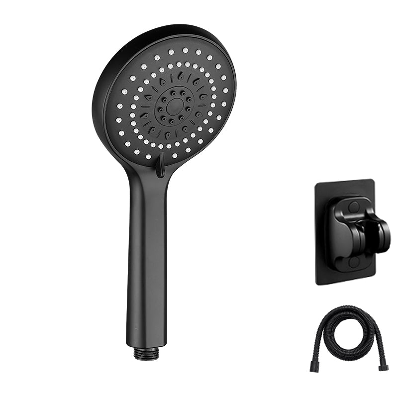 Contemporary Handheld Shower Head High Flow 5-Spray Patterns Wall-Mount Showerhead Black Shower Heads with Holder and Hose Clearhalo 'Bathroom Remodel & Bathroom Fixtures' 'Home Improvement' 'home_improvement' 'home_improvement_shower_heads' 'Shower Heads' 'shower_heads' 'Showers & Bathtubs Plumbing' 'Showers & Bathtubs' 6729046