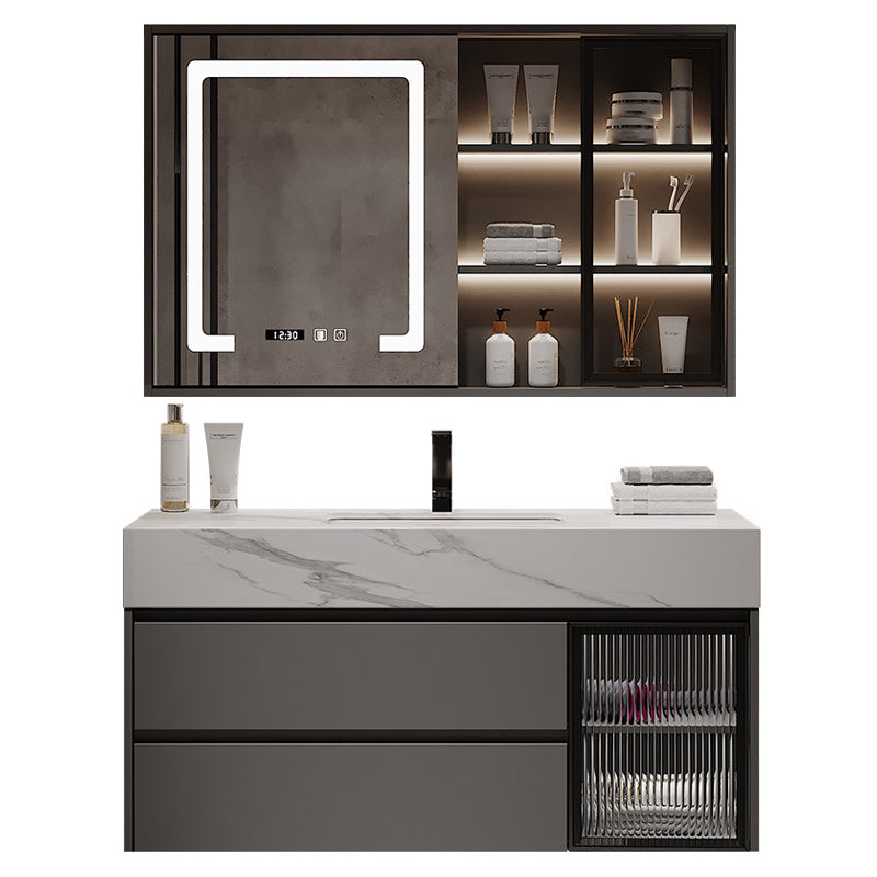 Modern Wall-Mounted Vanity Mirror Cabinet Sink Bathroom Vanity Cabinet Clearhalo 'Bathroom Remodel & Bathroom Fixtures' 'Bathroom Vanities' 'bathroom_vanities' 'Home Improvement' 'home_improvement' 'home_improvement_bathroom_vanities' 6729177