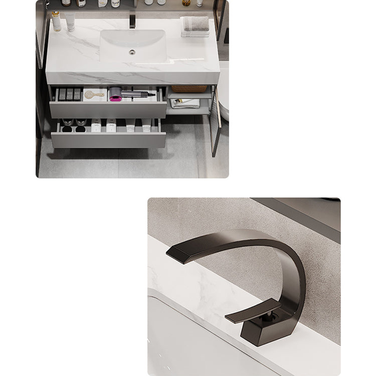 Modern Wall-Mounted Vanity Mirror Cabinet Sink Bathroom Vanity Cabinet Clearhalo 'Bathroom Remodel & Bathroom Fixtures' 'Bathroom Vanities' 'bathroom_vanities' 'Home Improvement' 'home_improvement' 'home_improvement_bathroom_vanities' 6729186