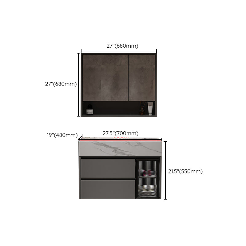 Modern Wall-Mounted Vanity Mirror Cabinet Sink Bathroom Vanity Cabinet Clearhalo 'Bathroom Remodel & Bathroom Fixtures' 'Bathroom Vanities' 'bathroom_vanities' 'Home Improvement' 'home_improvement' 'home_improvement_bathroom_vanities' 6729204