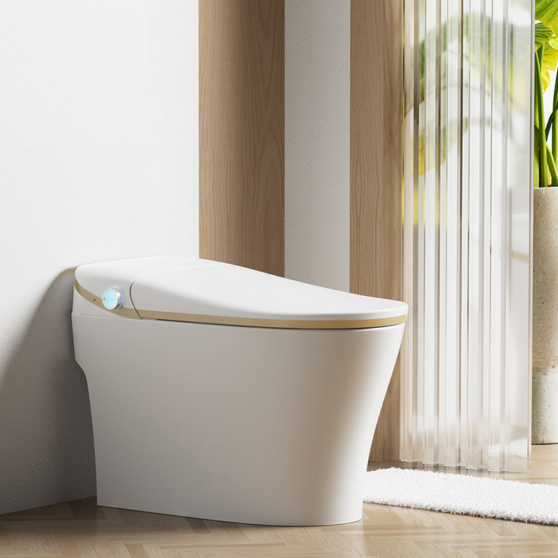 Modern Indoor Siphon Jet Toilet Bowl Floor Mounted All-In-One Toilet White Gold 10" Clearhalo 'Bathroom Remodel & Bathroom Fixtures' 'Home Improvement' 'home_improvement' 'home_improvement_toilets' 'Toilets & Bidets' 'Toilets' 6730299