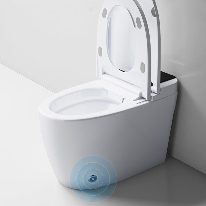 Gloss White Toilet Modern Siphon Jet Toilet Bowl with Heated Seat Clearhalo 'Bathroom Remodel & Bathroom Fixtures' 'Home Improvement' 'home_improvement' 'home_improvement_toilets' 'Toilets & Bidets' 'Toilets' 6730339
