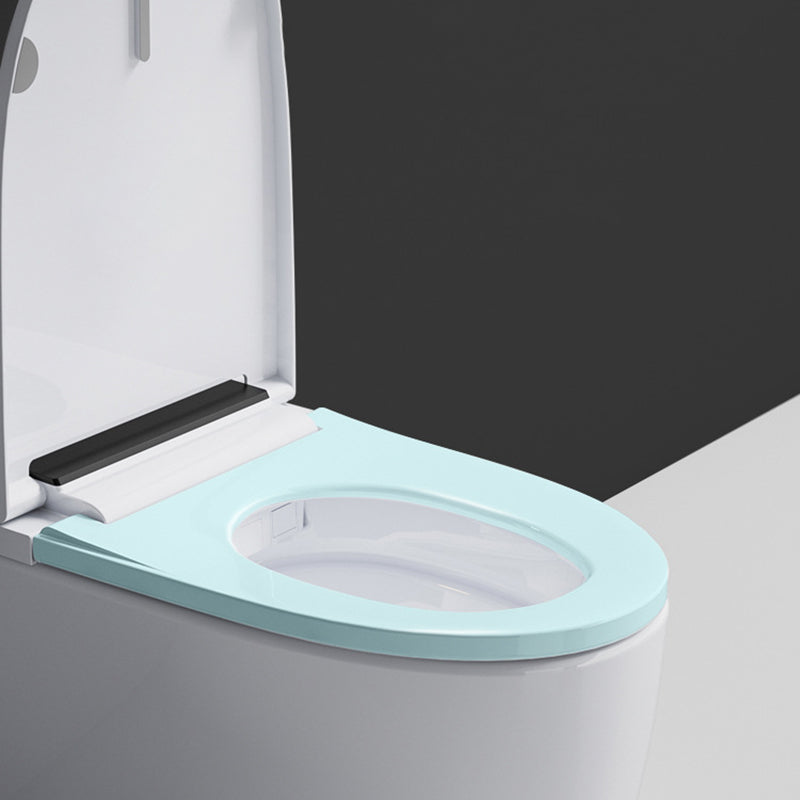 Gloss White Toilet Modern Siphon Jet Toilet Bowl with Heated Seat Clearhalo 'Bathroom Remodel & Bathroom Fixtures' 'Home Improvement' 'home_improvement' 'home_improvement_toilets' 'Toilets & Bidets' 'Toilets' 6730340