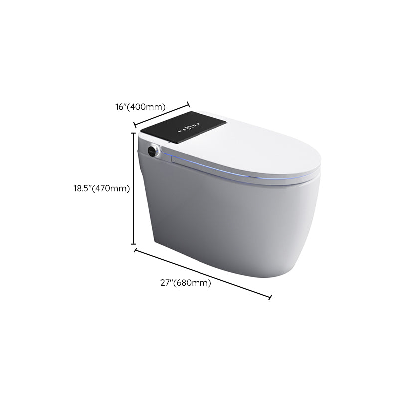 Gloss White Toilet Modern Siphon Jet Toilet Bowl with Heated Seat Clearhalo 'Bathroom Remodel & Bathroom Fixtures' 'Home Improvement' 'home_improvement' 'home_improvement_toilets' 'Toilets & Bidets' 'Toilets' 6730343