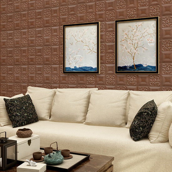 Image showcasing Modern Wall Paneling Peel and Stick Texture Effect Design Square Wall ...