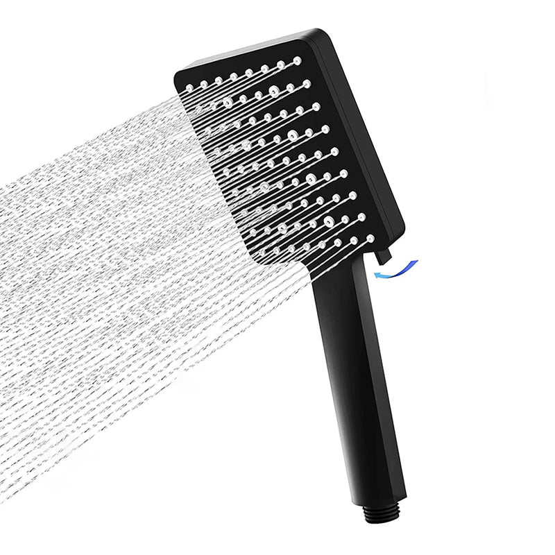 Square Modern Handheld Shower Head Leak Resistant Wall-Mount Showerhead Black Hand Shower Clearhalo 'Bathroom Remodel & Bathroom Fixtures' 'Home Improvement' 'home_improvement' 'home_improvement_shower_heads' 'Shower Heads' 'shower_heads' 'Showers & Bathtubs Plumbing' 'Showers & Bathtubs' 6730811