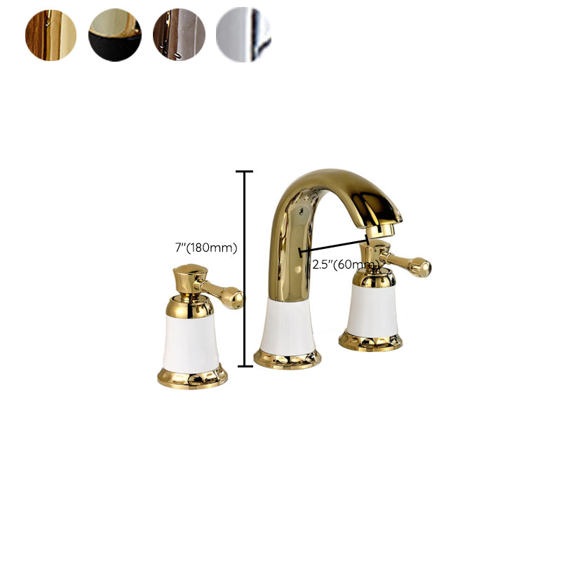 Glam Style Faucet Widespread Sink Faucet with 2 Lever Handles Clearhalo 'Bathroom Remodel & Bathroom Fixtures' 'Bathroom Sink Faucets' 'Bathroom Sinks & Faucet Components' 'bathroom_sink_faucets' 'Home Improvement' 'home_improvement' 'home_improvement_bathroom_sink_faucets' 6731695