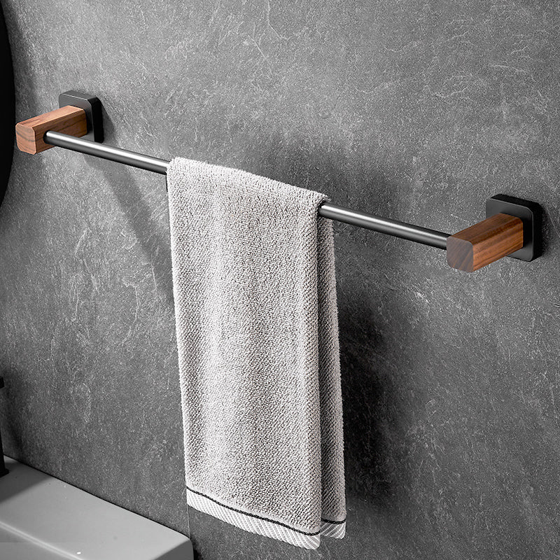 Modern Black Bathroom Set Bath Shelf Towel Bar Bath Hardware Set Clearhalo 'Bathroom Hardware Sets' 'Bathroom Hardware' 'Bathroom Remodel & Bathroom Fixtures' 'bathroom_hardware_sets' 'Home Improvement' 'home_improvement' 'home_improvement_bathroom_hardware_sets' 6737758