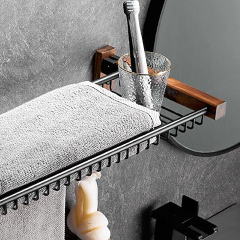 Modern Black Bathroom Set Bath Shelf Towel Bar Bath Hardware Set Clearhalo 'Bathroom Hardware Sets' 'Bathroom Hardware' 'Bathroom Remodel & Bathroom Fixtures' 'bathroom_hardware_sets' 'Home Improvement' 'home_improvement' 'home_improvement_bathroom_hardware_sets' 6737770