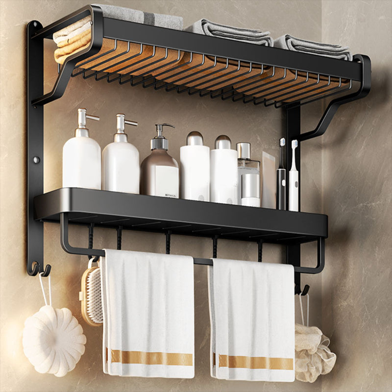 Modern Bathroom Set Matte Black Bath Shelf Towel Bar Bathroom Accessory Kit Clearhalo 'Bathroom Hardware Sets' 'Bathroom Hardware' 'Bathroom Remodel & Bathroom Fixtures' 'bathroom_hardware_sets' 'Home Improvement' 'home_improvement' 'home_improvement_bathroom_hardware_sets' 6737903