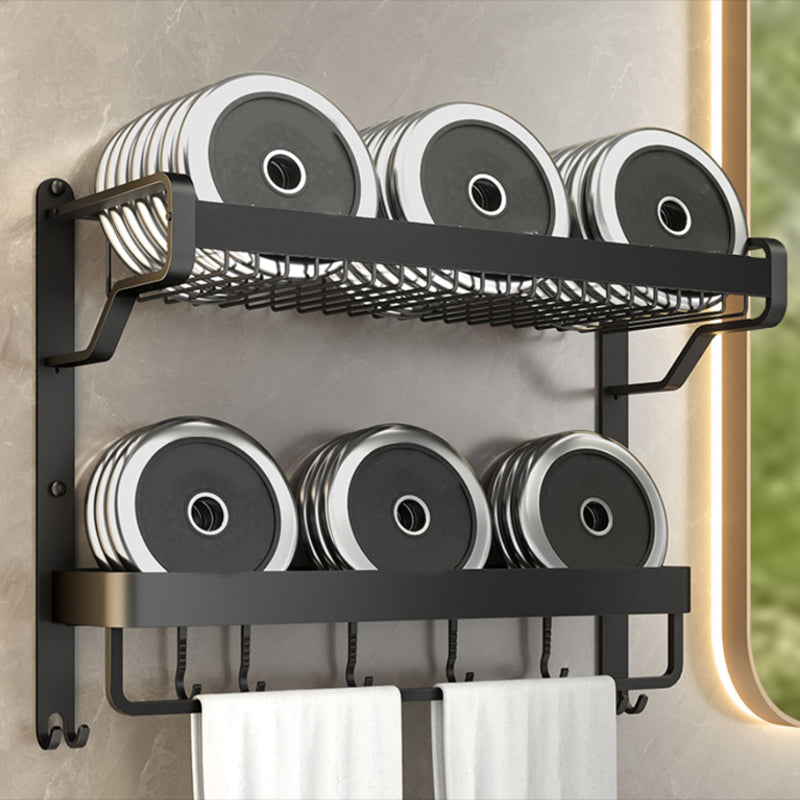 Modern Bathroom Set Matte Black Bath Shelf Towel Bar Bathroom Accessory Kit Clearhalo 'Bathroom Hardware Sets' 'Bathroom Hardware' 'Bathroom Remodel & Bathroom Fixtures' 'bathroom_hardware_sets' 'Home Improvement' 'home_improvement' 'home_improvement_bathroom_hardware_sets' 6737920
