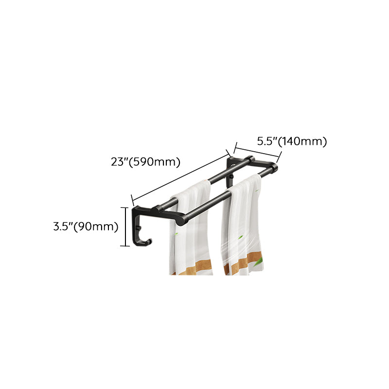 Modern Bathroom Set Matte Black Bath Shelf Towel Bar Bathroom Accessory Kit Clearhalo 'Bathroom Hardware Sets' 'Bathroom Hardware' 'Bathroom Remodel & Bathroom Fixtures' 'bathroom_hardware_sets' 'Home Improvement' 'home_improvement' 'home_improvement_bathroom_hardware_sets' 6737935