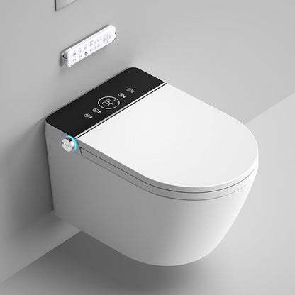 Elongated Wall Mounted Bidet with Heated Seat White 12.20" High Bidet Automatic Lid( Top Configuration) Clearhalo 'Bathroom Remodel & Bathroom Fixtures' 'Bidets' 'Home Improvement' 'home_improvement' 'home_improvement_bidets' 'Toilets & Bidets' 6737946