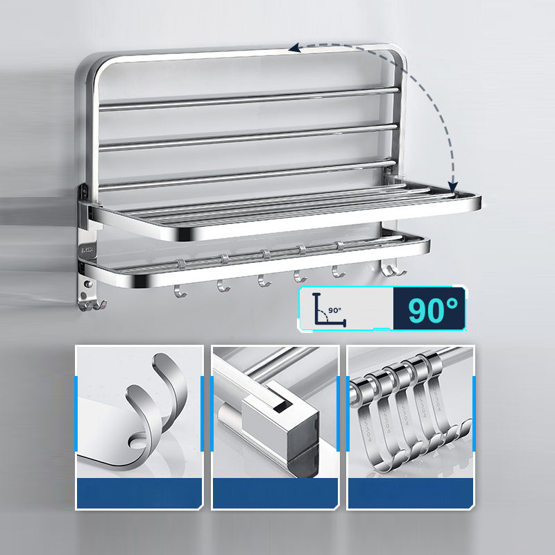 Modern Stainless Steel Bathroom Set Paper Holder Bath Shelf Bathroom Hardware Clearhalo 'Bathroom Hardware Sets' 'Bathroom Hardware' 'Bathroom Remodel & Bathroom Fixtures' 'bathroom_hardware_sets' 'Home Improvement' 'home_improvement' 'home_improvement_bathroom_hardware_sets' 6737973