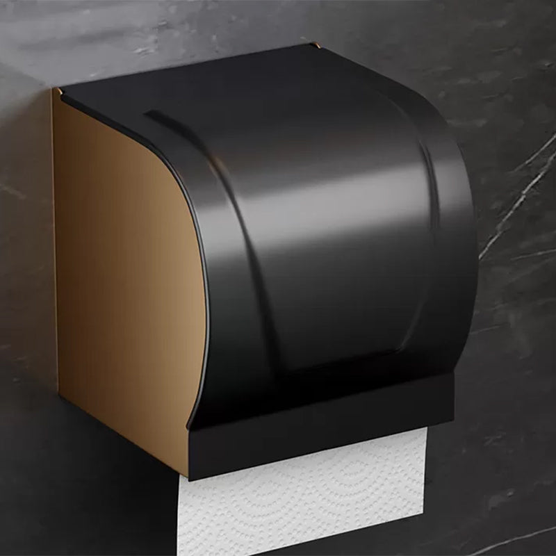 Traditional Black Aluminum Bath Hardware Set Bathroom Accessory Kit Paper Holder（4.7"L） Clearhalo 'Bathroom Hardware Sets' 'Bathroom Hardware' 'Bathroom Remodel & Bathroom Fixtures' 'bathroom_hardware_sets' 'Home Improvement' 'home_improvement' 'home_improvement_bathroom_hardware_sets' 6738139