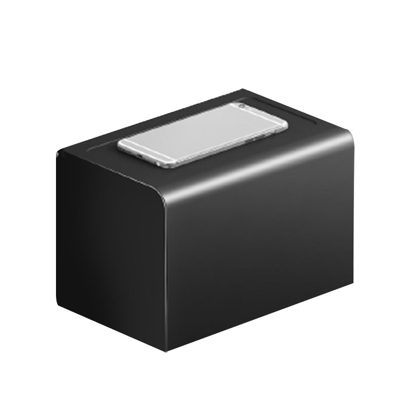 Modern Matte Black Bathroom Accessory Set Towel Bar/Paper Holder/Robe Hook Included Clearhalo 'Bathroom Hardware Sets' 'Bathroom Hardware' 'Bathroom Remodel & Bathroom Fixtures' 'bathroom_hardware_sets' 'Home Improvement' 'home_improvement' 'home_improvement_bathroom_hardware_sets' 6738158