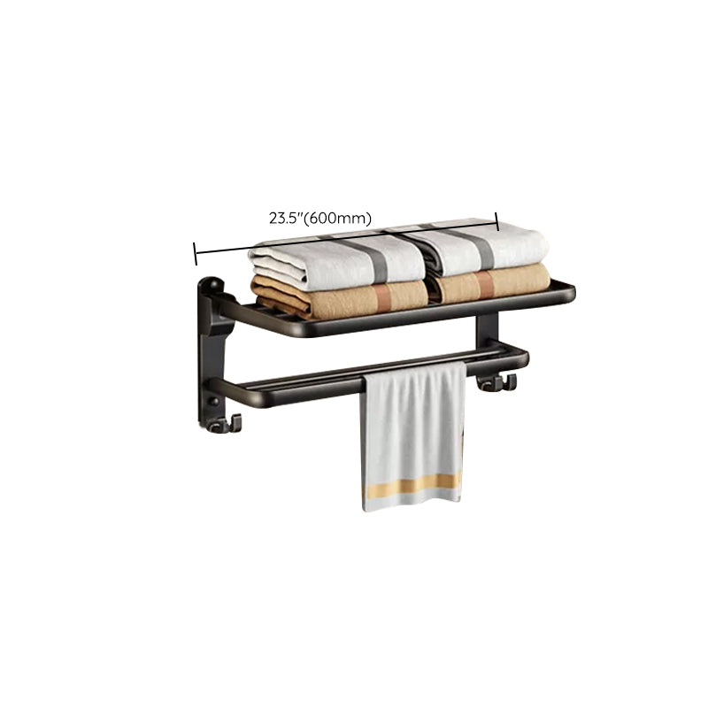 Modern Matte Black Bathroom Accessory Set Towel Bar/Paper Holder/Robe Hook Included Clearhalo 'Bathroom Hardware Sets' 'Bathroom Hardware' 'Bathroom Remodel & Bathroom Fixtures' 'bathroom_hardware_sets' 'Home Improvement' 'home_improvement' 'home_improvement_bathroom_hardware_sets' 6738192