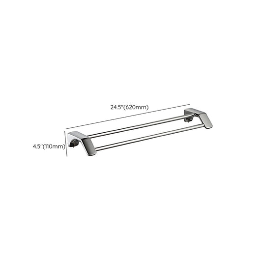 Modern Bathroom Hardware Paper Holder Bath Shelf Silver Bathroom Accessory Kit Clearhalo 'Bathroom Hardware Sets' 'Bathroom Hardware' 'Bathroom Remodel & Bathroom Fixtures' 'bathroom_hardware_sets' 'Home Improvement' 'home_improvement' 'home_improvement_bathroom_hardware_sets' 6738230