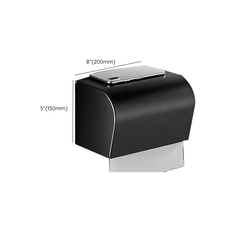 Matte Black 5-Piece Modern Bathroom Accessory Set with Bath Shelf/Tower Bar & Paper Holder Clearhalo 'Bathroom Hardware Sets' 'Bathroom Hardware' 'Bathroom Remodel & Bathroom Fixtures' 'bathroom_hardware_sets' 'Home Improvement' 'home_improvement' 'home_improvement_bathroom_hardware_sets' 6738244