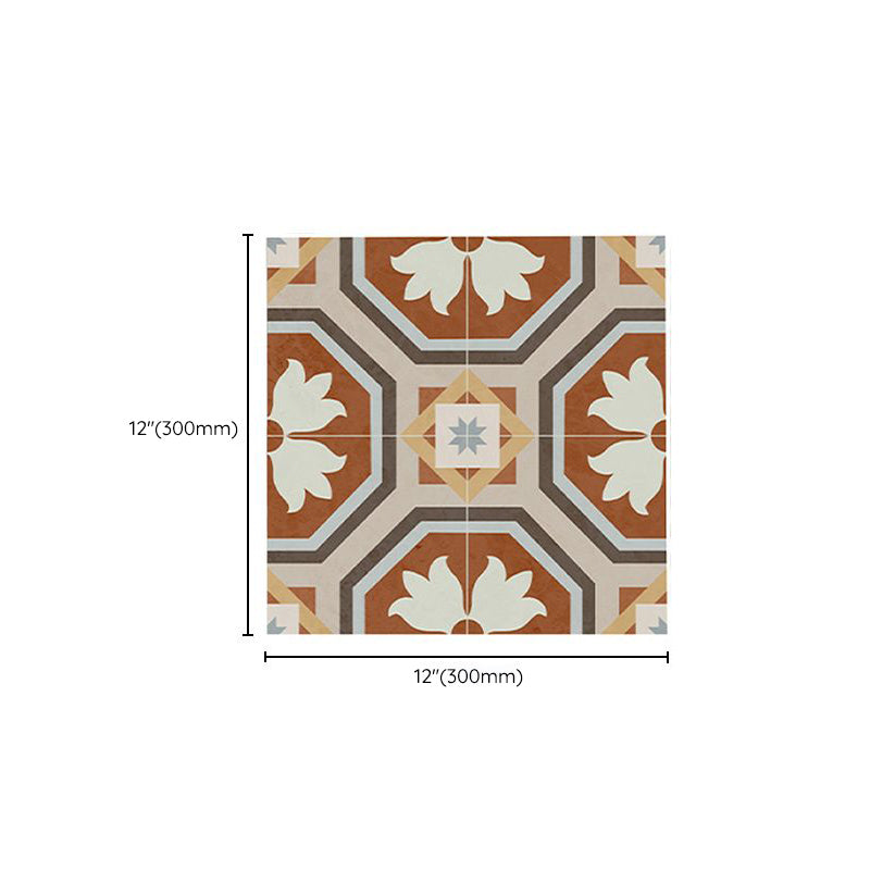 Square Interior Vinyl Flooring Peel and Stick Flower Print Waterproof Vinyl Flooring Clearhalo 'Flooring 'Home Improvement' 'home_improvement' 'home_improvement_vinyl_flooring' 'Vinyl Flooring' 'vinyl_flooring' Walls and Ceiling' 6740436