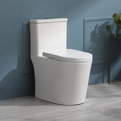 White Toilet Glazed Surface Modern All-In-One Toilet Bowl for Bathroom 15"L x 23"W x 28"H Clearhalo 'Bathroom Remodel & Bathroom Fixtures' 'Home Improvement' 'home_improvement' 'home_improvement_toilets' 'Toilets & Bidets' 'Toilets' 6741018