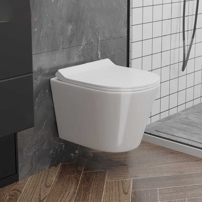 Modern Wall Mount Toilet Bowl One-Piece Urine Toilet for Washroom 14"L x 19"W x 13"H Toilet Only Clearhalo 'Bathroom Remodel & Bathroom Fixtures' 'Home Improvement' 'home_improvement' 'home_improvement_toilets' 'Toilets & Bidets' 'Toilets' 6741040