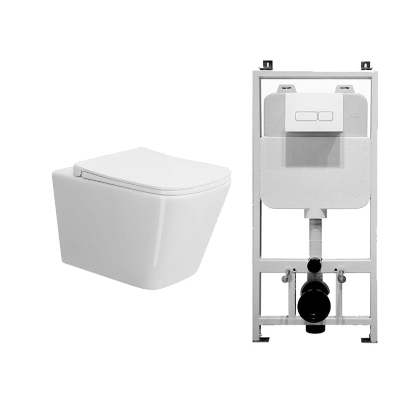 Modern Wall Mount Toilet Bowl One-Piece Urine Toilet for Washroom 14"L x 20"W x 13"H Toilet with Tanker Clearhalo 'Bathroom Remodel & Bathroom Fixtures' 'Home Improvement' 'home_improvement' 'home_improvement_toilets' 'Toilets & Bidets' 'Toilets' 6741045
