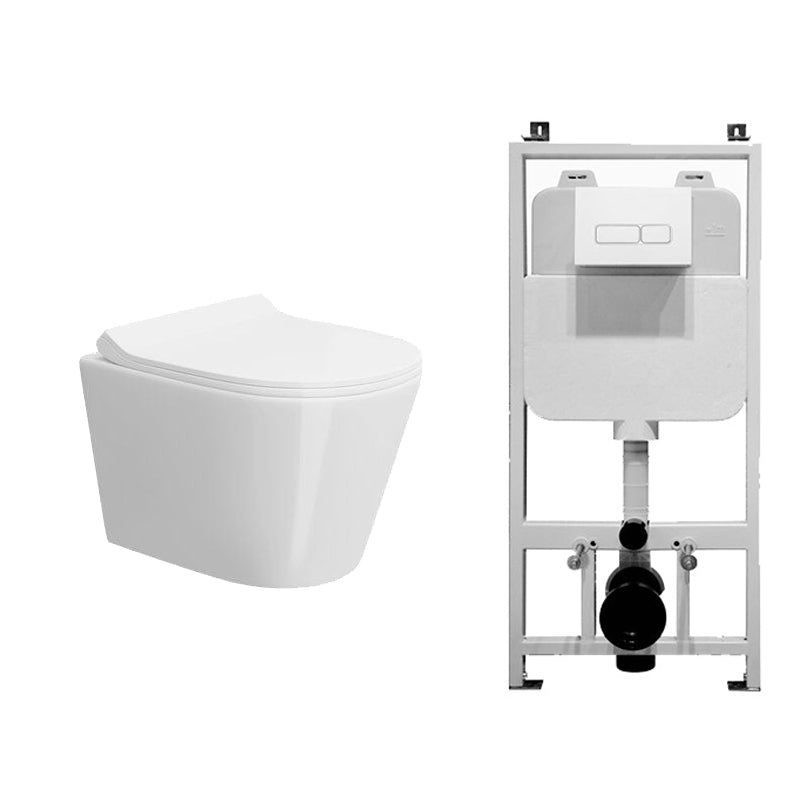 Modern Wall Mount Toilet Bowl One-Piece Urine Toilet for Washroom 14"L x 19"W x 13"H Toilet with Tanker Clearhalo 'Bathroom Remodel & Bathroom Fixtures' 'Home Improvement' 'home_improvement' 'home_improvement_toilets' 'Toilets & Bidets' 'Toilets' 6741047