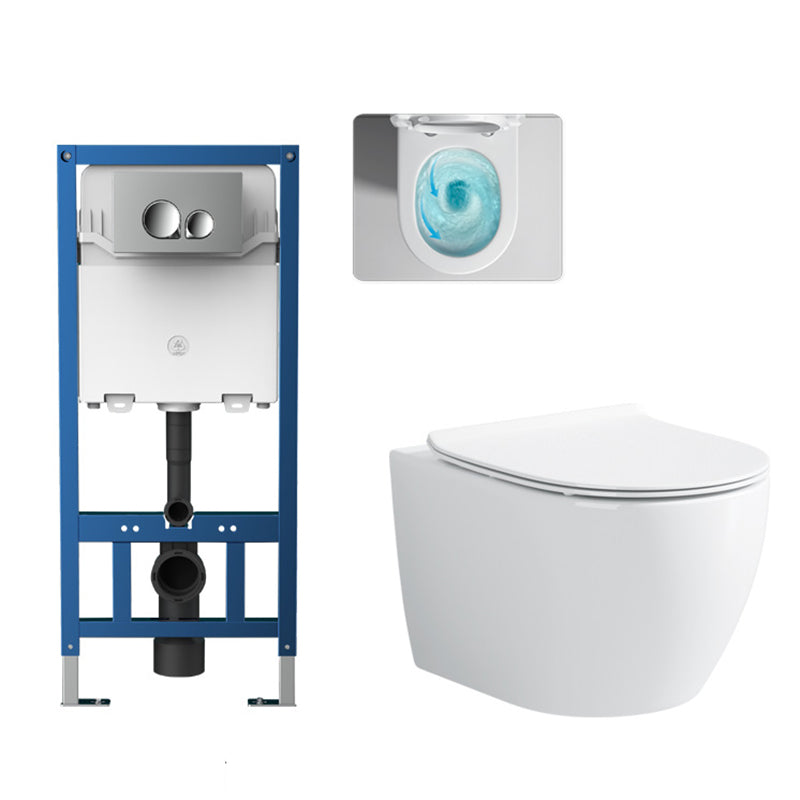 Modern Wall Mount Toilet Bowl One-Piece Urine Toilet for Bathroom Toilet with High Tanker Clearhalo 'Bathroom Remodel & Bathroom Fixtures' 'Home Improvement' 'home_improvement' 'home_improvement_toilets' 'Toilets & Bidets' 'Toilets' 6741062