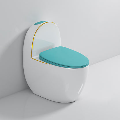 Polished Finish Floor Mounted Toilet Siphon Jet Modern Toilet Bowl Blue White Clearhalo 'Bathroom Remodel & Bathroom Fixtures' 'Home Improvement' 'home_improvement' 'home_improvement_toilets' 'Toilets & Bidets' 'Toilets' 6741081