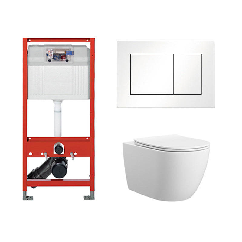 Contemporary Wall Hung Toilet Bowl Polished Finish Toilet with Glazed Surface White Toilet with High Tanker Clearhalo 'Bathroom Remodel & Bathroom Fixtures' 'Home Improvement' 'home_improvement' 'home_improvement_toilets' 'Toilets & Bidets' 'Toilets' 6741105