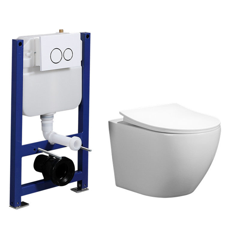 Modern Wall Hung Toilet Bowl One-Piece Urine Toilet with Seat for Washroom 14"L x 19"W x 13"H Toilet with Low Tanker Clearhalo 'Bathroom Remodel & Bathroom Fixtures' 'Home Improvement' 'home_improvement' 'home_improvement_toilets' 'Toilets & Bidets' 'Toilets' 6741119