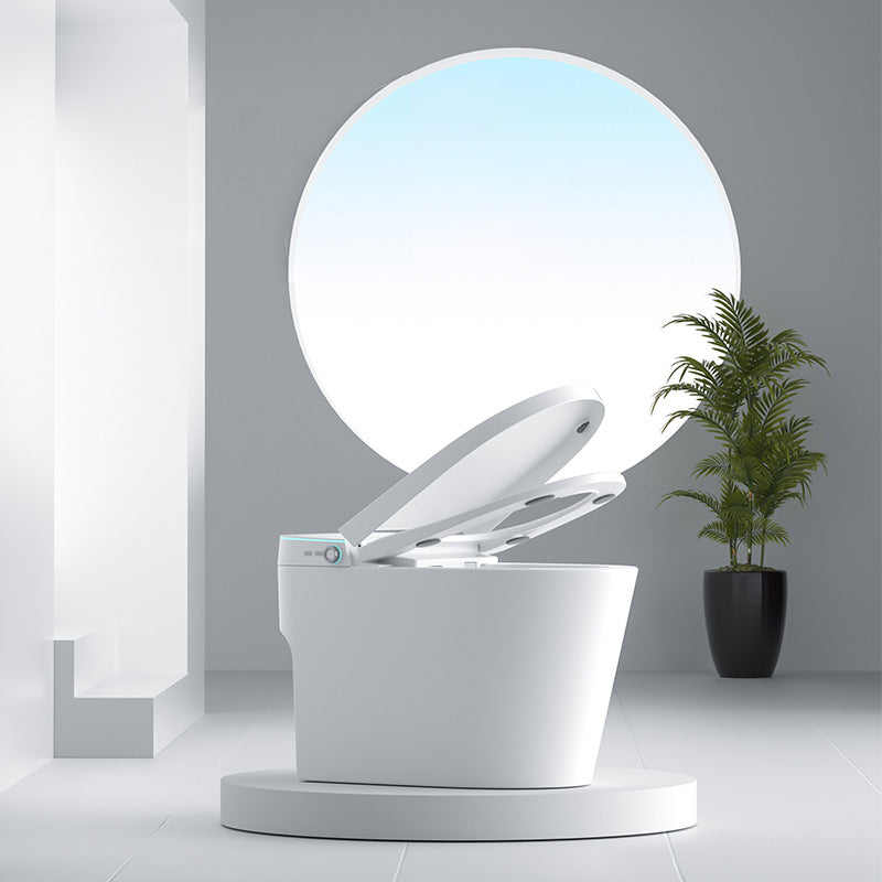 Elongated ABS Siphon Jet Toilet Bowl White One Piece Toilet with Heated Seat Clearhalo 'Bathroom Remodel & Bathroom Fixtures' 'Home Improvement' 'home_improvement' 'home_improvement_toilets' 'Toilets & Bidets' 'Toilets' 6741136