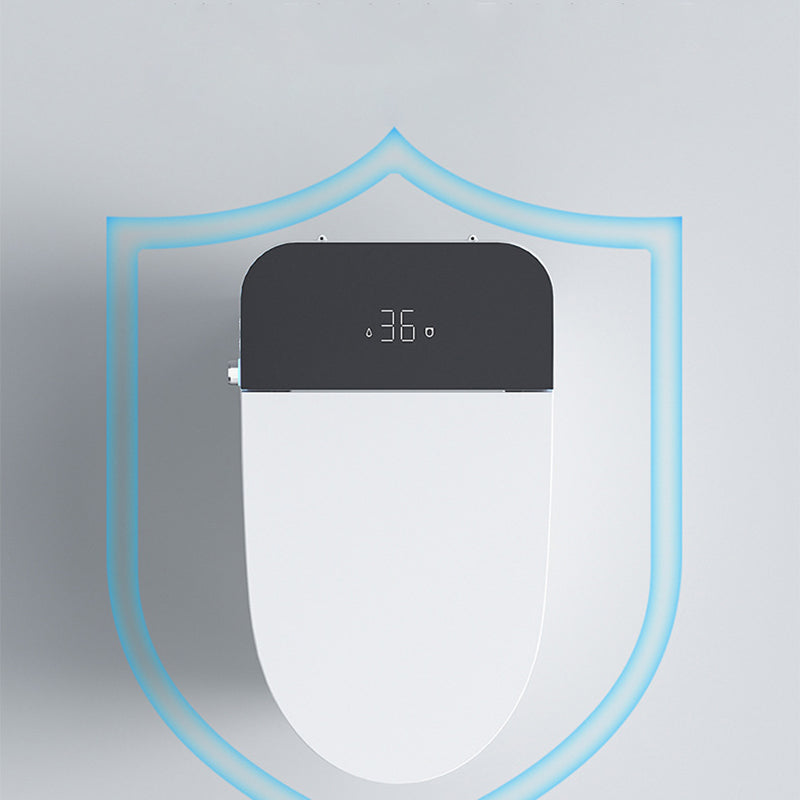 Elongated ABS Siphon Jet Toilet Bowl White One Piece Toilet with Heated Seat Clearhalo 'Bathroom Remodel & Bathroom Fixtures' 'Home Improvement' 'home_improvement' 'home_improvement_toilets' 'Toilets & Bidets' 'Toilets' 6741142