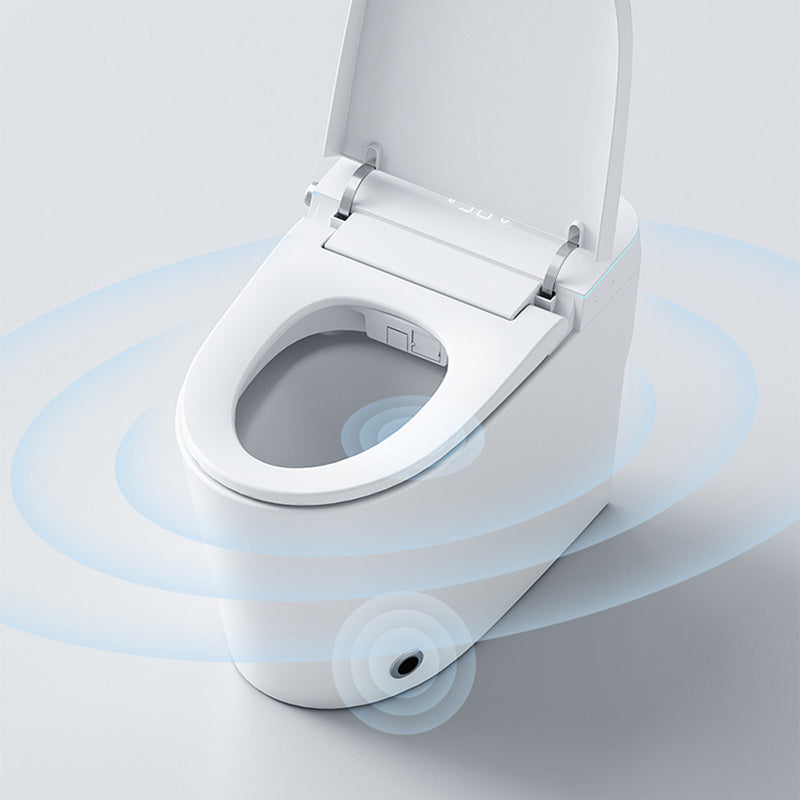 Elongated ABS Siphon Jet Toilet Bowl White One Piece Toilet with Heated Seat Clearhalo 'Bathroom Remodel & Bathroom Fixtures' 'Home Improvement' 'home_improvement' 'home_improvement_toilets' 'Toilets & Bidets' 'Toilets' 6741143