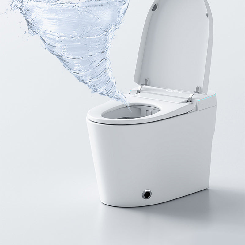 Elongated ABS Siphon Jet Toilet Bowl White One Piece Toilet with Heated Seat Clearhalo 'Bathroom Remodel & Bathroom Fixtures' 'Home Improvement' 'home_improvement' 'home_improvement_toilets' 'Toilets & Bidets' 'Toilets' 6741147