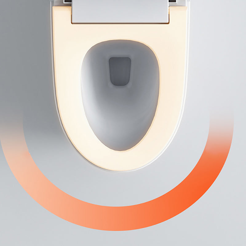 Elongated ABS Siphon Jet Toilet Bowl White One Piece Toilet with Heated Seat Clearhalo 'Bathroom Remodel & Bathroom Fixtures' 'Home Improvement' 'home_improvement' 'home_improvement_toilets' 'Toilets & Bidets' 'Toilets' 6741148