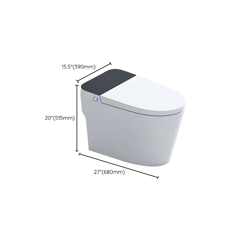 Elongated ABS Siphon Jet Toilet Bowl White One Piece Toilet with Heated Seat Clearhalo 'Bathroom Remodel & Bathroom Fixtures' 'Home Improvement' 'home_improvement' 'home_improvement_toilets' 'Toilets & Bidets' 'Toilets' 6741150